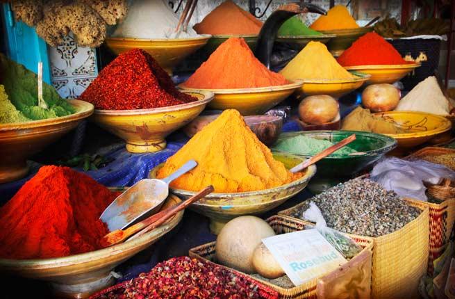 Spices in a Moroccan market